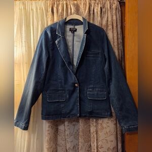 Talbots Dark Blue Denim Blazer